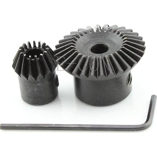 2pcs 1M 30T 15T Metal Umbrella Tooth Bevel Gear 90 Angle Set Kit Ratio 2:1