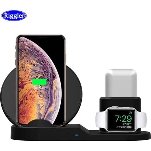 3 in 1 wireless charger Holder Apple Watch Airpods Charging 3 in 1 foriphone XS MAX XR XS X forSamsung S9 Note9 10W Fast Charger