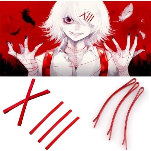 5pcs/lots Tokyo Ghoul Juzo Suzuya Kagerou Project Tateyama Ayano Red One-word Hairpin Headwear Hair Accessories Cosplay Prop
