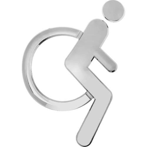 3D Acrylic Wheelchair Sign Disabled Symbol Toilet Mirrored Surface Door Sticker Wall Sign Plaque