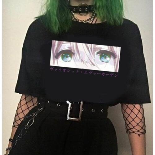 Anime Violet Evergarden Round Neck T-Shirt Summer Harajuku Hip Hop Tees