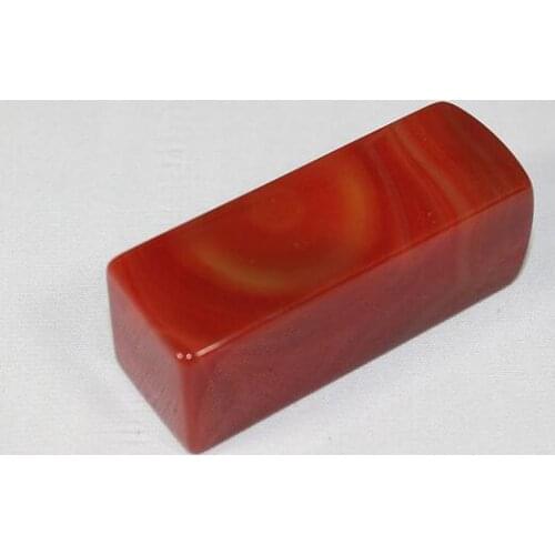 Free shipping Natural Red Agate Seal Jade Bank Name Name Chapter 2.5x2.5x7cm
