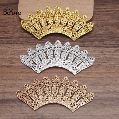 BoYuTe (10 Pieces/Lot) 36*90MM Metal Alloy Fan-shaped Materials Factory Direct DIY Handmade Hair Jewelry Accessories