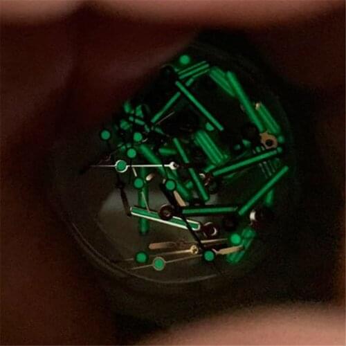 Watch Hands Green Luminous Four Pointers Needles for NH35 NH36 Movement