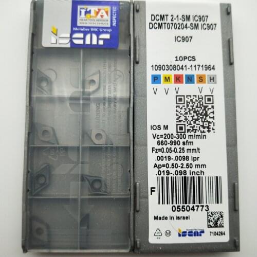 DCMT020704-SM IC907 Carbide Inserts CNC Turning Blade boring10PCS