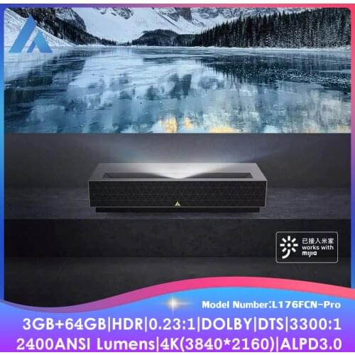 FENGMI Formoive Laser TV 4K Cinema Pro Projector 2400ANSI Lumen Highlight Home Theater 3GB+64GB Dolby DTS Audio Wifi Projector