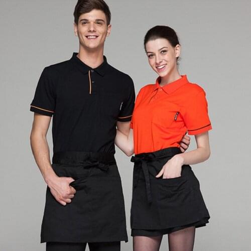 Waist Apron New Uniforms For Restaurant Waitress Kitchen Supplies 62x31cm Half-length Waist Short Apron Short Apron