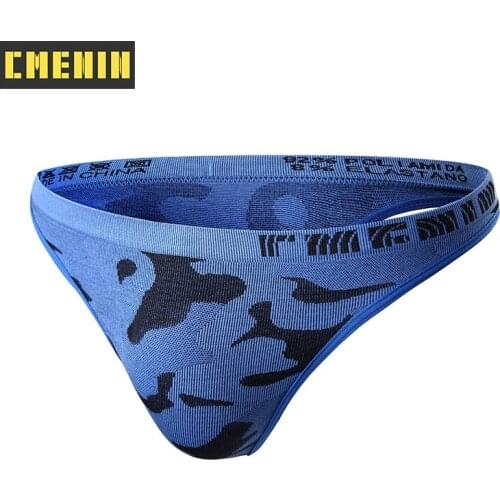 Hot Sale Camouflage Underpants Gay Men Sexy Mans Underwear Thong Men Jockstrap Low waist Mens Thong And G strings Gift CM104