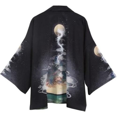 Mens summer Taoist robe Chinese style anti-sun shirt kimono and cardigan youth loose sunscreen wear
