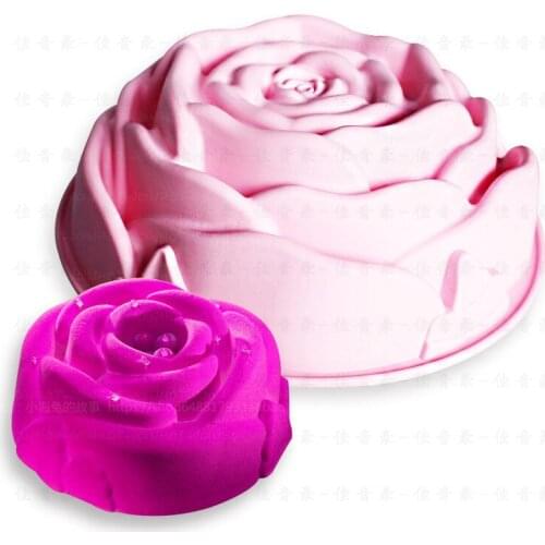 Kitchen Bakeware Cookie Tools Food silicone 3D Diy Large Rose Model Mousse Dessert Chocolate Baking Cake Mold Mould