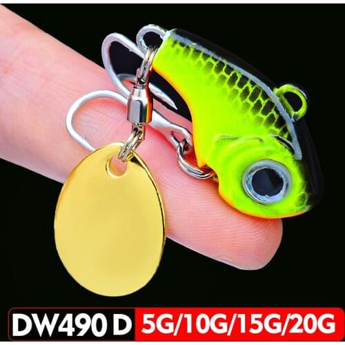 Metal Mini VIB Spoon Spin Sequin Lure Tackle Pin Hard Bait Crankbait Vibration Spinner Sinking Fishing