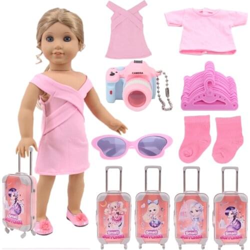 Cartoon Sticker Pattern Transparent Suit For 18 Inches American Doll&43 CM New Born Baby Generation Russian Girls Christmas Toy