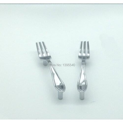 New 5pcs Silver Fork Creative Kitchen Cabinet Handles Cupboard Handles Cabinet Drawer Knobs Furniture Pulls Wine Cabinet Handles