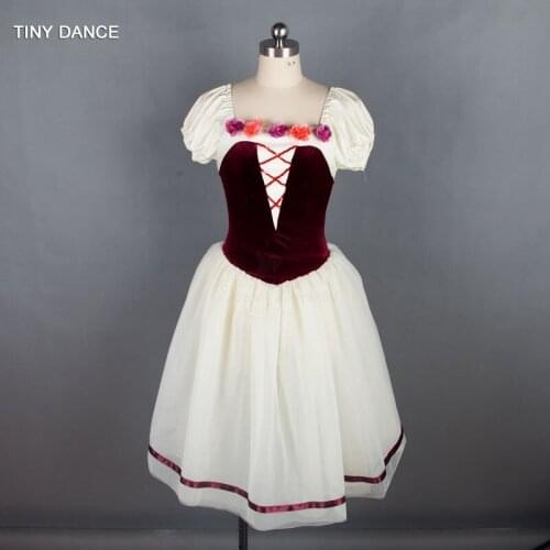 Wholesale Girls Short Sleeve Long Ballet Dance Tutu with 4 Layers of Soft Tulle Tutu Skirt Ballerina Costume 18442