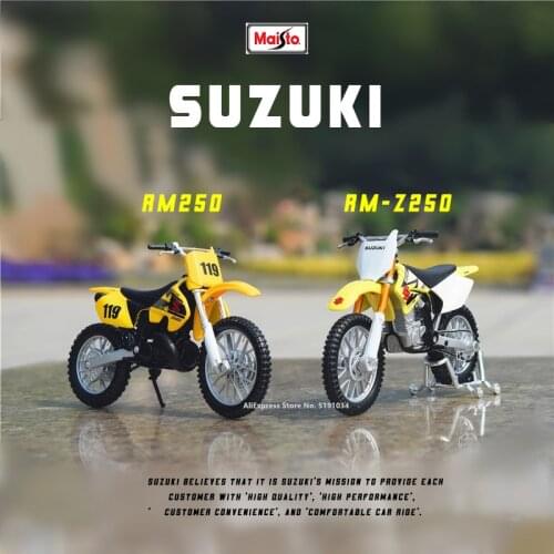 Maisto 1:18 SUZUKI RM250 RM-Z250 Moto Original Authorized Simulation Alloy Motorcycle Model Toy Car Collecting Birthday Present