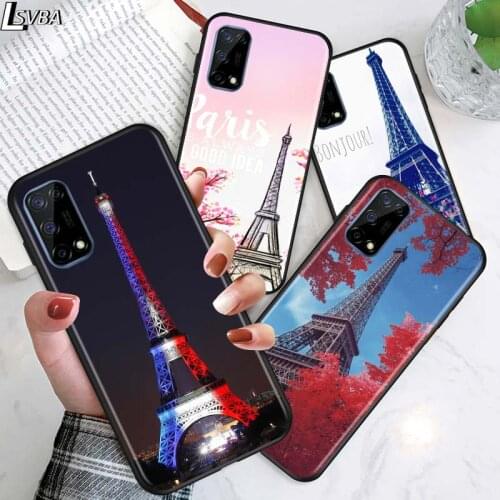 Paris Eiffel Tower for OPPO Realme V15 X5 X3 X50 X7 X2 C17 C11 C3 C2 7 7i 6 6S 6i 5 Narzo 20 Pro Black Phone Case