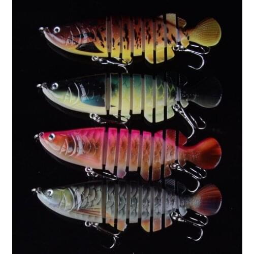 4PCS Trolling Fish Lures Swim Minnow Wobbler Multi-section Hard Bait 12cm/24g Artificial Crankbait Jig Pesca Fishing tackle Lure