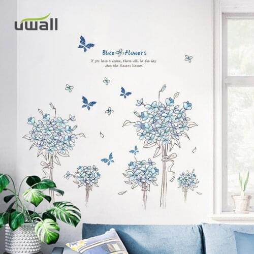 PVC Creative Flower Wall Stickers Home Decor Living Room Bedroom Background Wall Decoration Self Adhesive Wardrobe Decor Sticker