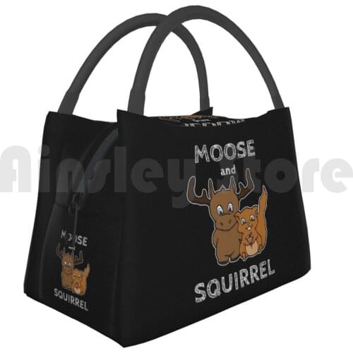 Cooler Lunch Bag Picnic Bag Moose And Squirrel With Text Moose Squirrel Spn Supernatural Family Fandom Fanart