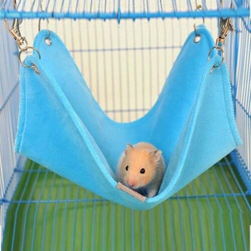 Warm Winter Hamster Velvet Sleeping Mat Cushion Hammock Hang Mat Chinchilla Guinea Pig Cage Hanging Swing Supplies