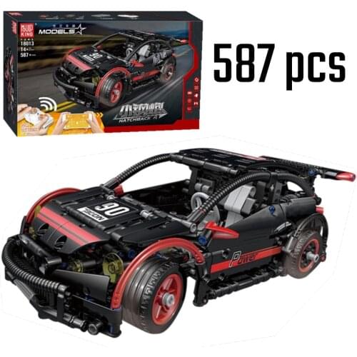 MOULD KING High-Tech Building Blocks The Motorized Hatchback Type R Car Model Remote Control Car Assembly Bricks Kids Toys Gifts
