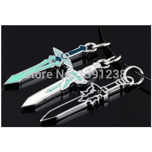 Japanese Anime Sword Art Online Asuna Kirito Cosplay Props Kazuto Sword Necklace Weapons