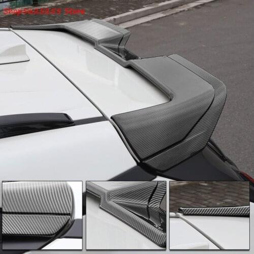 Rear Trunk Spoiler For Toyota RAV4 RAV-4 2020 2021 Accessories Wing Cover Carbon Fiber ABS Back Trunk Lip 2019 Car Styling