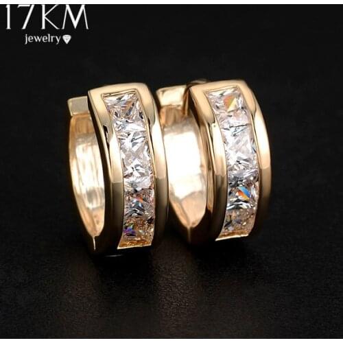 High quality Gold Color Crystal Zircon Earrings big statement Silver Color earring for women 2018 New Fashion jewelry