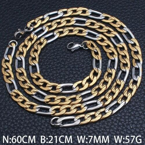 Woman;s High Quality Fashion Stainless Steel Jewelry Set 60CM Chain Necklace Bracelet For Men And Women Party Gift SFHKBKBC1