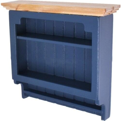 1/12 Dollhouse Miniature Kitchen Wall Mounted Shelf Rack Cabinet Dollhouse Furniture Accessories