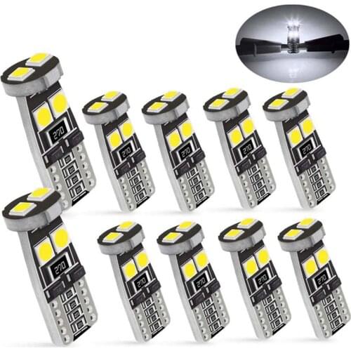 10PCS T10 W5W Led Canbus Car Interior Lights 3030 6SMD 194 168 Auto Reading Dome Light Instrument Plate Lamp Error Free