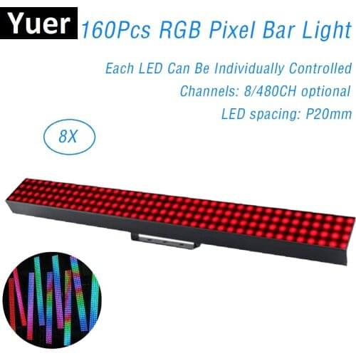 160Pcs RGB Wall Washer LED Pixel tube DMX Bar Light Individual Control Pixel Stage Light Dj Bar Light Music Disco Ball Lamp Club