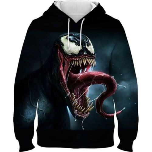 2021 Fashion Hot New Sweatshirt Customize Design Venom 3D Printed Hoodies Unique Pullovers Tops Men Clothing Drop Shipping Tops