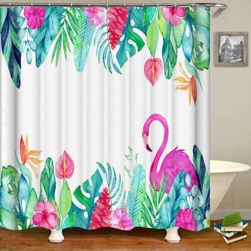 3d Flower Pattern Shower Curtains Printing Bath Curtains Polyester Washable Fabric With Hooks Home Decorative Screen