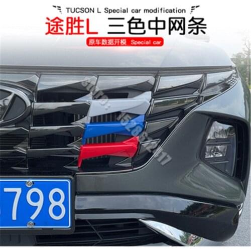 Car Styling ABS front air intake grille tri-color center mesh trim trim for Hyundai Tucson L 2021