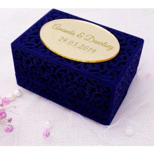 Velvet Ring Box,Personalized Wedding Ring Box,Custom Engagement Wedding Ring Holder,Jewelry Box,Wedding Decor