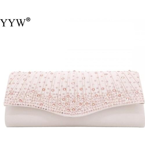 White Women Wedding Purse Rhinestone Evening Party Clutch Bag Elegant Handbag Prom Bolsa Feminina pink Clutch Female 2019 New