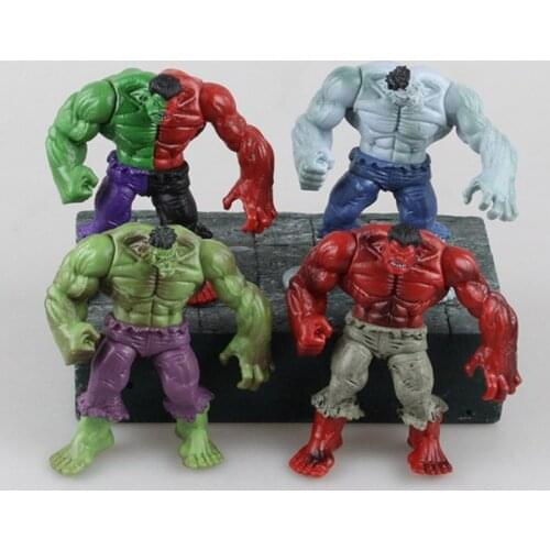 8cm 4pcs Disney Marvel The Avengers Hulk Super Hero Hulkbuster PVC Action Figure Collectible Model Toy Ornaments Collections