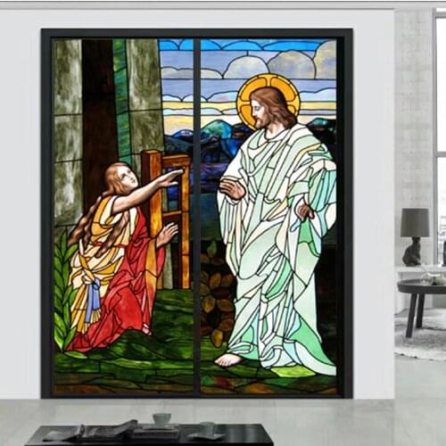 Jesus/Christ God/Virgin Mary Custom Size Window Film Glass films Self-Adhesive Frosted Stained Stickers