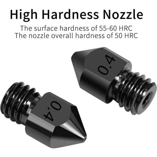 2PCS Hardened Steel High Temperature Pointed Wear Resistant MK8 Nozzles 0.4 mm/ 1.75 mm For CR-10, Ender 3 3D Printer Parts