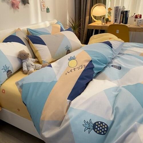 4Pcs Pure Cotton Bed Linen Single Double Bedding Set Simplicity Bedclothes For Home Duvet Cover Quilt Covers Pillowcase