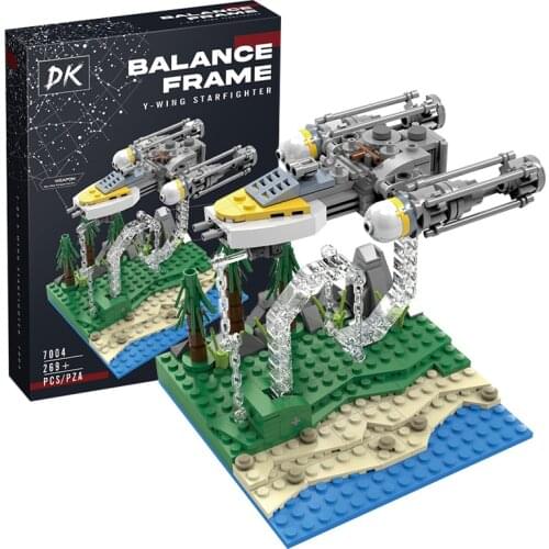 MOC Star Tensegrity Balances Millennium Falcon Y-Wing X-Wing Building Blocks Starfighters Bricks Aircraft Toys for Kids Gifts