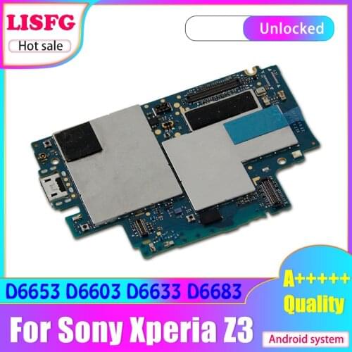 Unlocked for Sony Xperia Z3 D6603 D6653 D6683 Motherboard,For Sony Z3 D6653 D6603 D6633 D6683 Logic Board with Android System