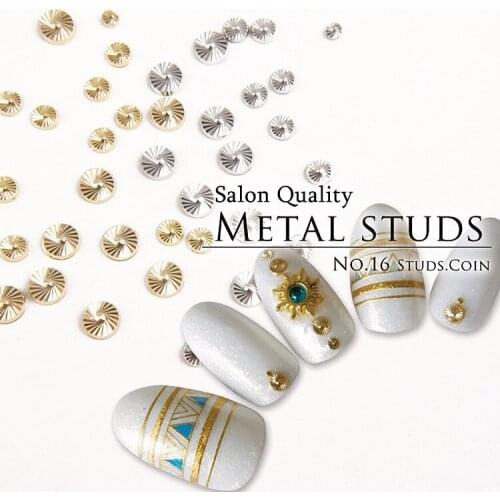 50pcs/pack metal nail art 3mm 4mm gold thread round thin slice rivet for jewelry nails sticker decoration gel nail art tools