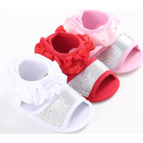 Infant Baby Girl Sandals Princess Riband Flats Soft Anti-slip Cotton Sole Summer Crib Toddler Shoes Little Girl