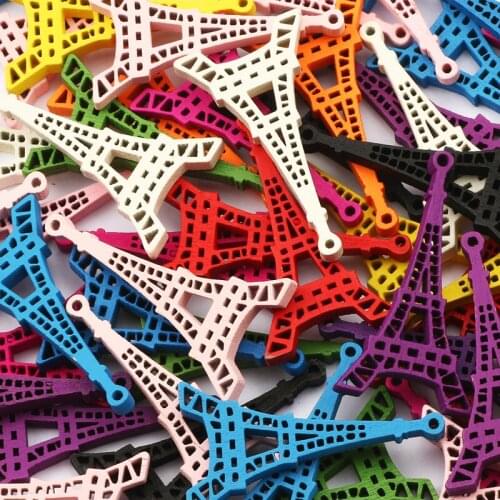 Trend 44x4mm Colored Tower-shaped Natural Wooden Beads Loose Beads For Jewelry Making Diy Necklace Earrings Keychain Accessories