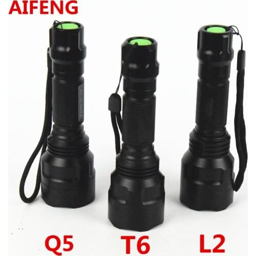AIFENG powerful led flashlight TOUCH POWER BY 18650 Q5 T6 L2 camping hunting portable C8 5 mode for bike 2000LM 2017