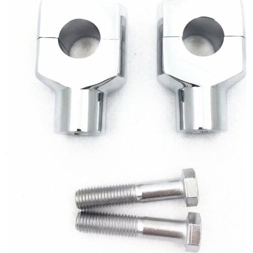 Motorcycle 7/8" 22mm Chrome Handle Bar Clamp Handlebar Riser For Harley Cruiser Chopper Cafe Racer