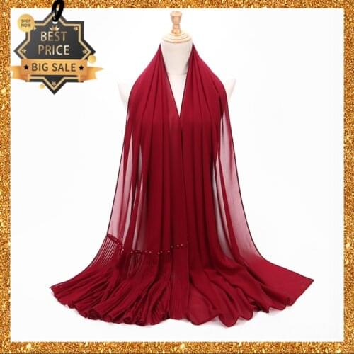 Muslin Women Shawl Foulard Femme Headband Wraps Hijab Head Chiffon Scarves For Lady & Girl Solid Color Long