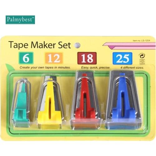 Fabric Bias Tape Maker Set 4 Size: 6mm 12mm 18mm 25mm Binding Tool Sewing Quilting Accessories Hemming Makers set DIY Patchwork